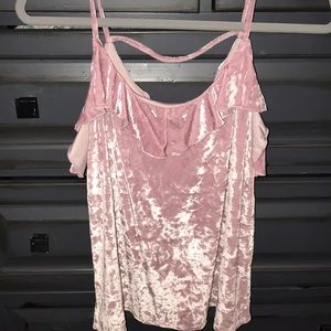 Pink velvet top